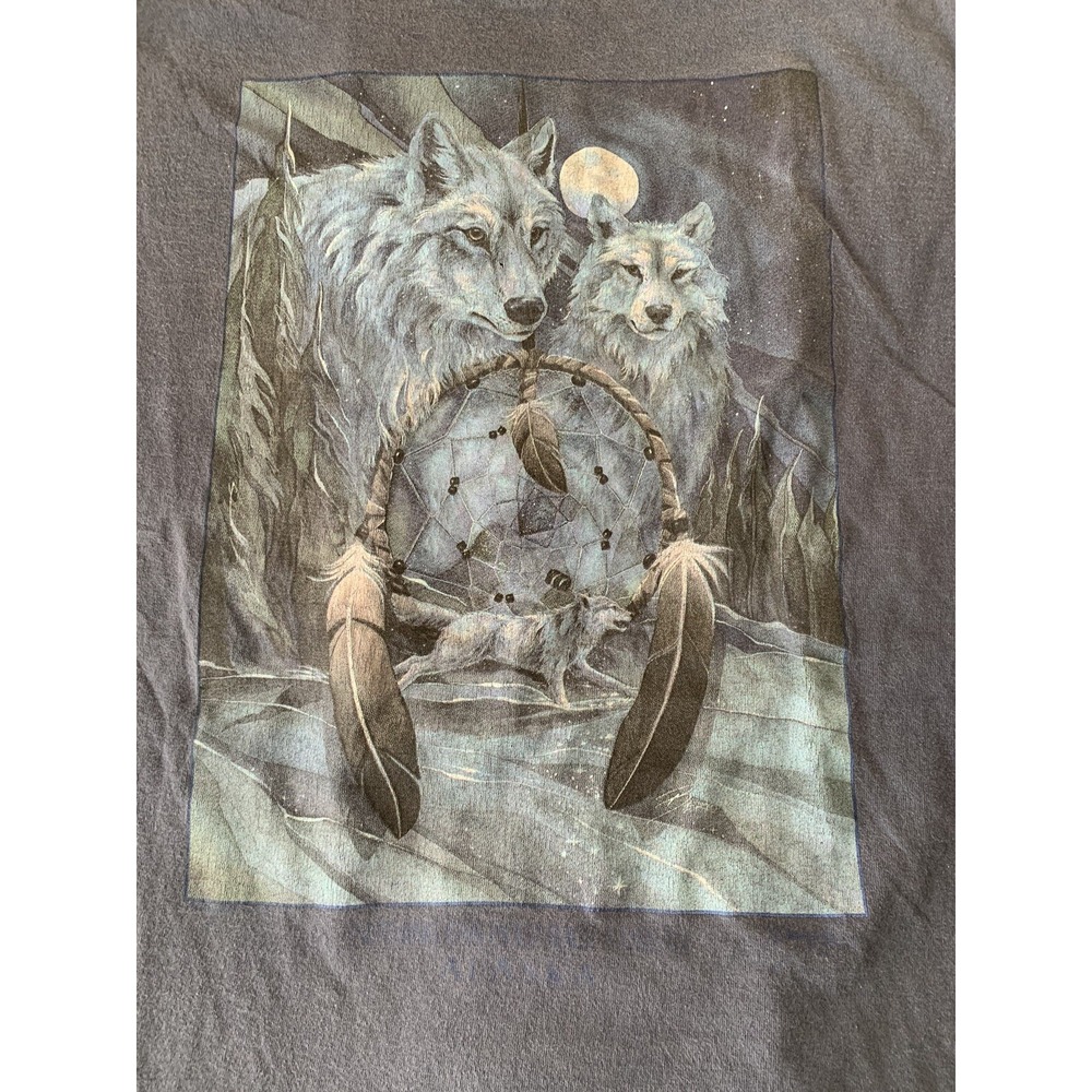Vintage Wolf Wolves Dream Catcher Blue Tshirt 2XL - Picture 5 of 7